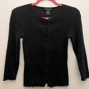 Women’s Black Button-up Long-sleeve Top